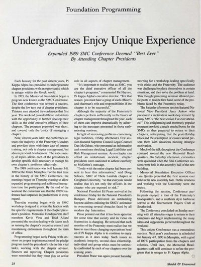 Foundation Programming: Undergraduates Enjoy Unique Experience